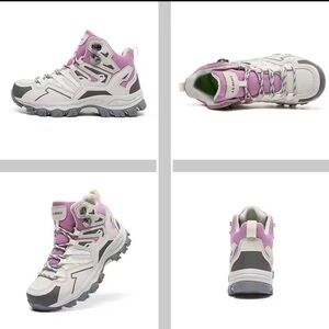 Women's Outdoor Hiking Boots - Purple and Gray